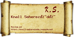 Knall Seherezádé névjegykártya